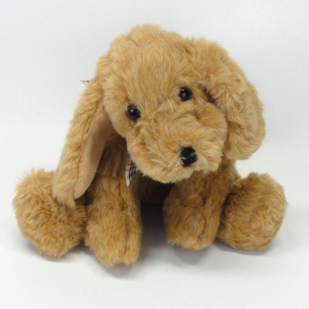 Russ Berrie Desmond Puppy Dog Tan 9 Inch Floppy Bean Stuffed Animal Plush #259